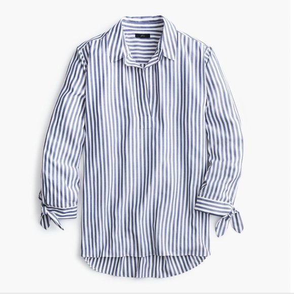J Crew Resort Tie Sleeve Popover Shirt - Picture 1 of 7